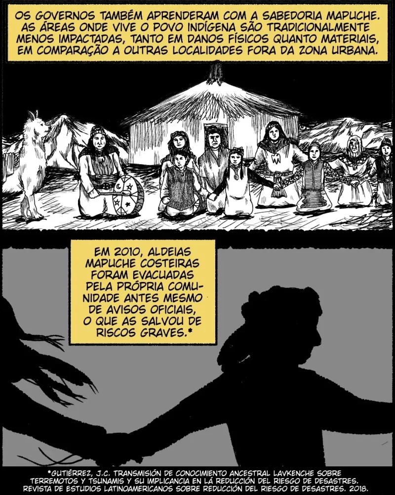 Os governos também aprenderam com a sabedoria mapuche. As áreas onde vive o povo indígena são tradicionalmente menos impactadas em danos físicos e materiais, em comparação a outras localidades fora da zona urbana. Em 2010, aldeias costeiras foram evacuadas pela própria comunidade antes mesmo de avisos oficiais, o que as salvou de riscos graves.